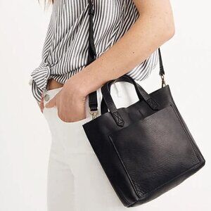 Madewell The Small Transport Crossbody Leather color black 2 straps